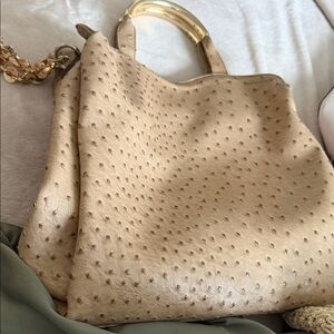 Ivanka Trump Tan Tote with Gold Handles